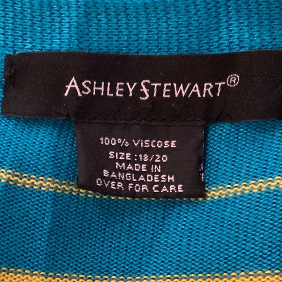 ASHLEY STEWART CARDIGAN STRIPED PLUS SIZE 18/20 - Picture 8 of 9